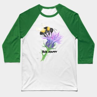 Bee Happy. Bumblebee and Thistle Baseball T-Shirt